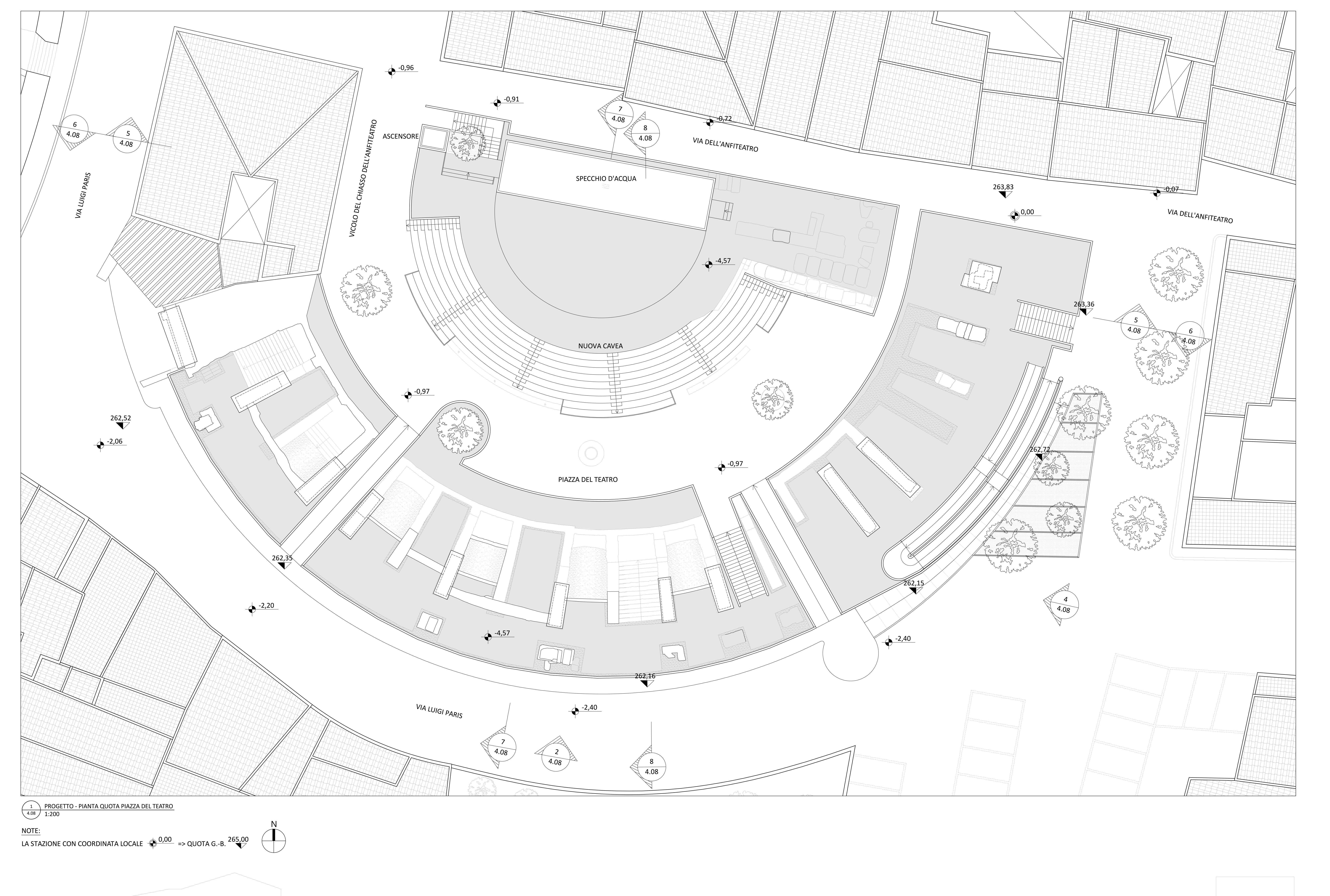 Teatro Romano di Teramo, planimetria preliminare